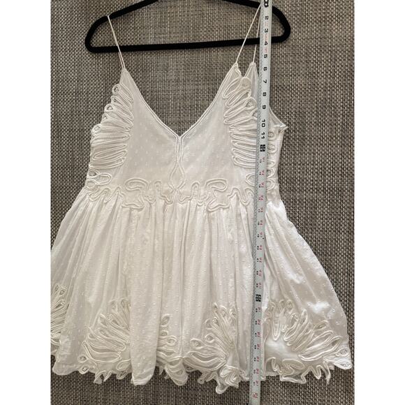 REVOLVE x TULAROSA Dixie Embroidered Lace V-neck Babydioll Top White M Boho - Picture 10 of 10